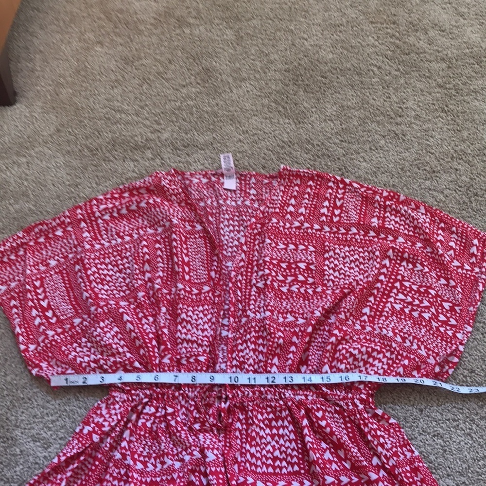 VICTORIA'S SECRET OS red printed duster or cover up - Picture 8 of 9